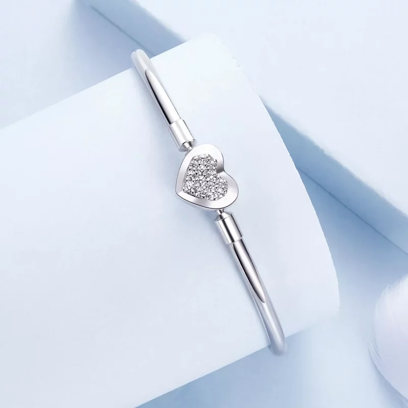 (imagen para) Pulsera básica con corazón estilo PANDORA - BSB192 - Ver 2
