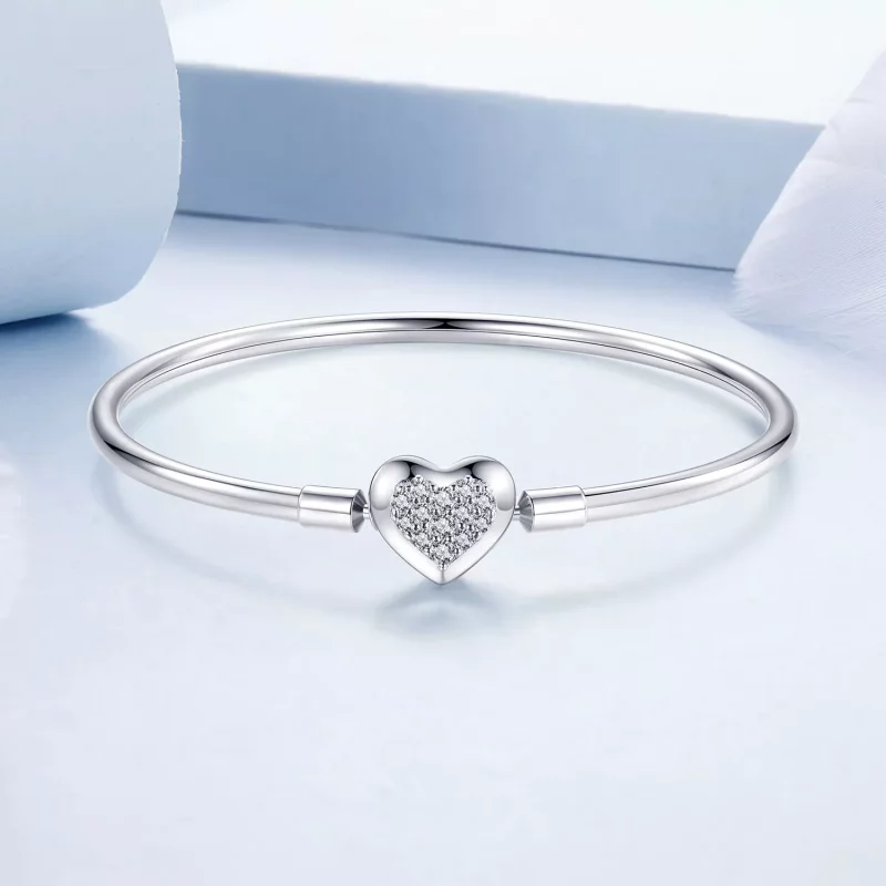 (imagen para) Pulsera básica con corazón estilo PANDORA - BSB192 - Ver 4