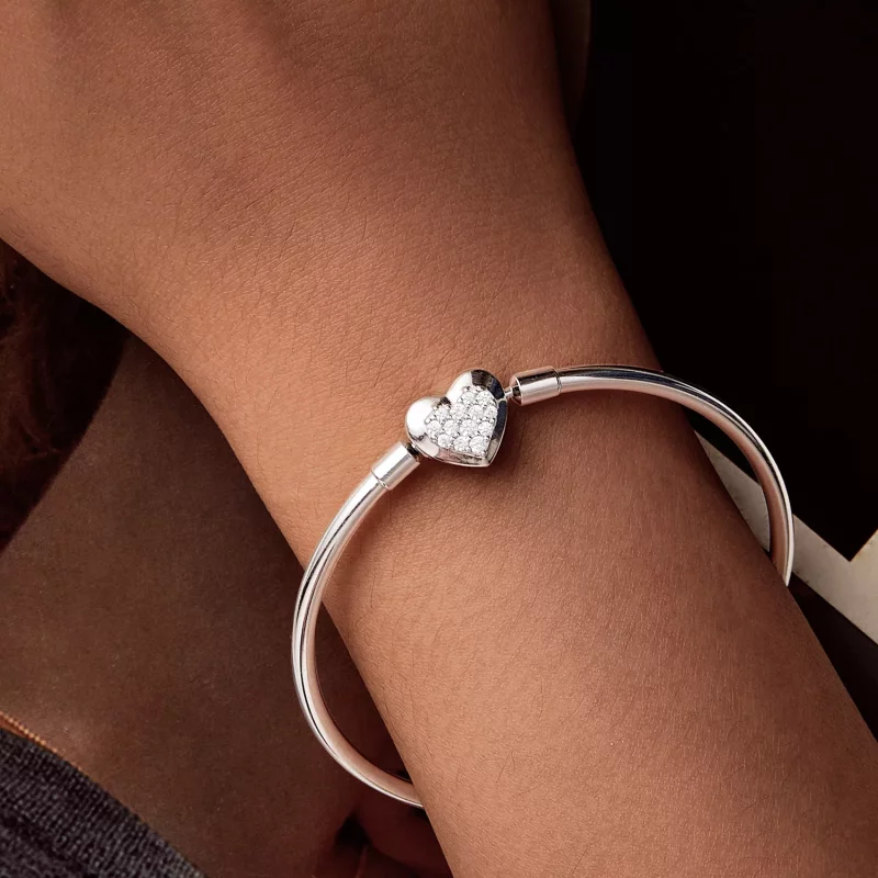 (imagen para) Pulsera básica con corazón estilo PANDORA - BSB192 - Ver 5