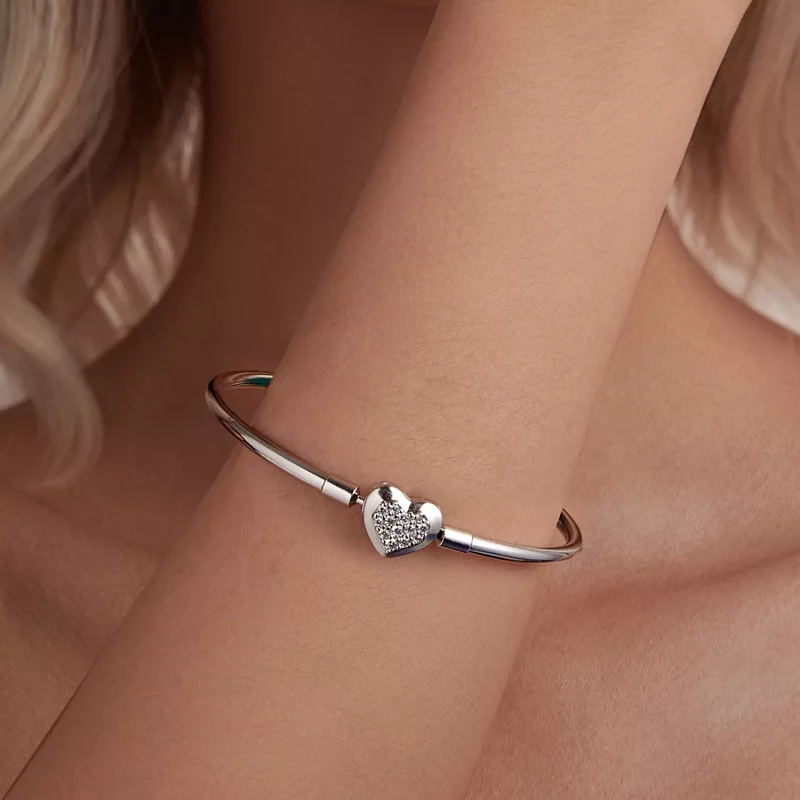 (imagen para) Pulsera básica con corazón estilo PANDORA - BSB192 - Ver 6