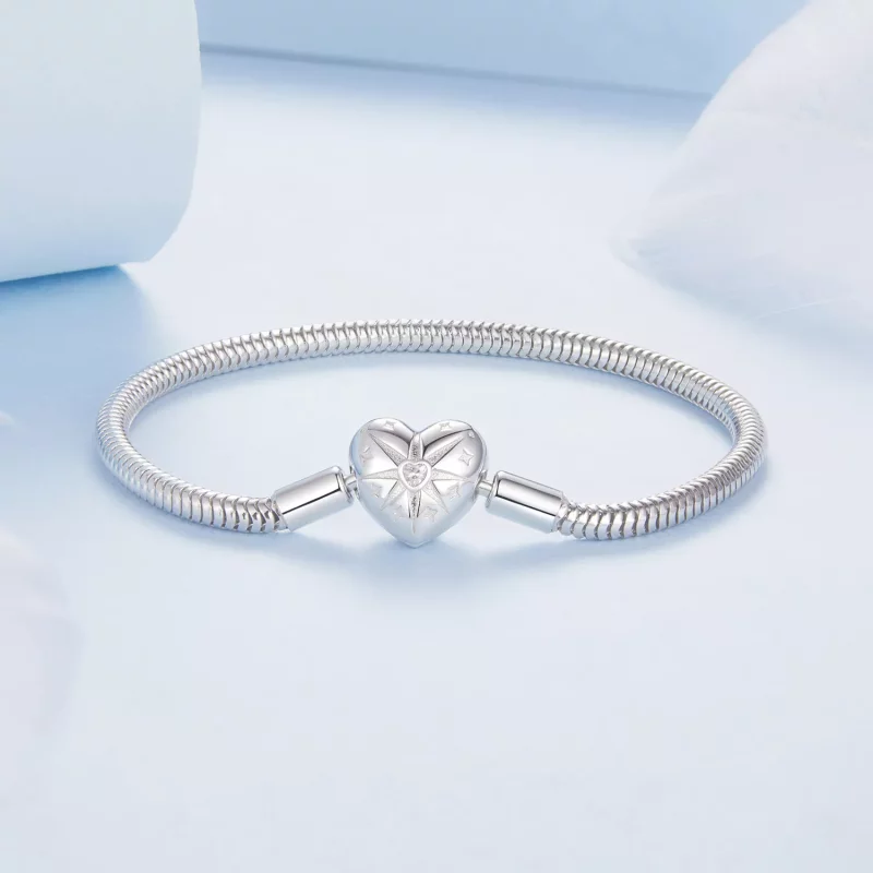 (imagen para) Pulsera básica con corazón y estrella estilo PANDORA - BSB196 - Ver 4
