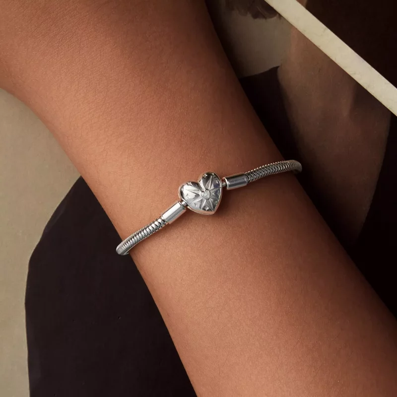 (imagen para) Pulsera básica con corazón y estrella estilo PANDORA - BSB196 - Ver 8