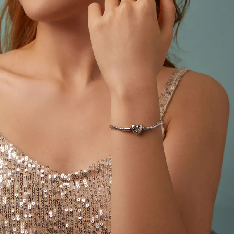 (imagen para) Pulsera básica con corazón y estrella estilo PANDORA - BSB196 - Ver 11