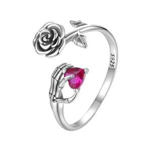 (imagen para) Pulsera con esqueleto de rosa estilo PANDORA - BSR606-E
