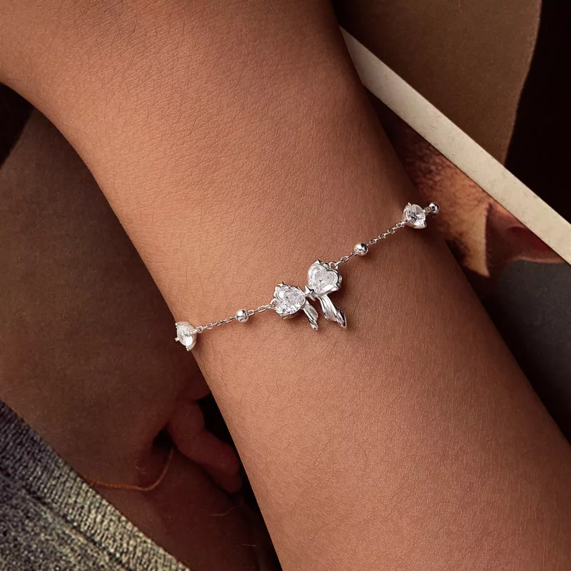 (imagen para) Pulsera con lazo brillante estilo PANDORA - BSB188 - Ver 5