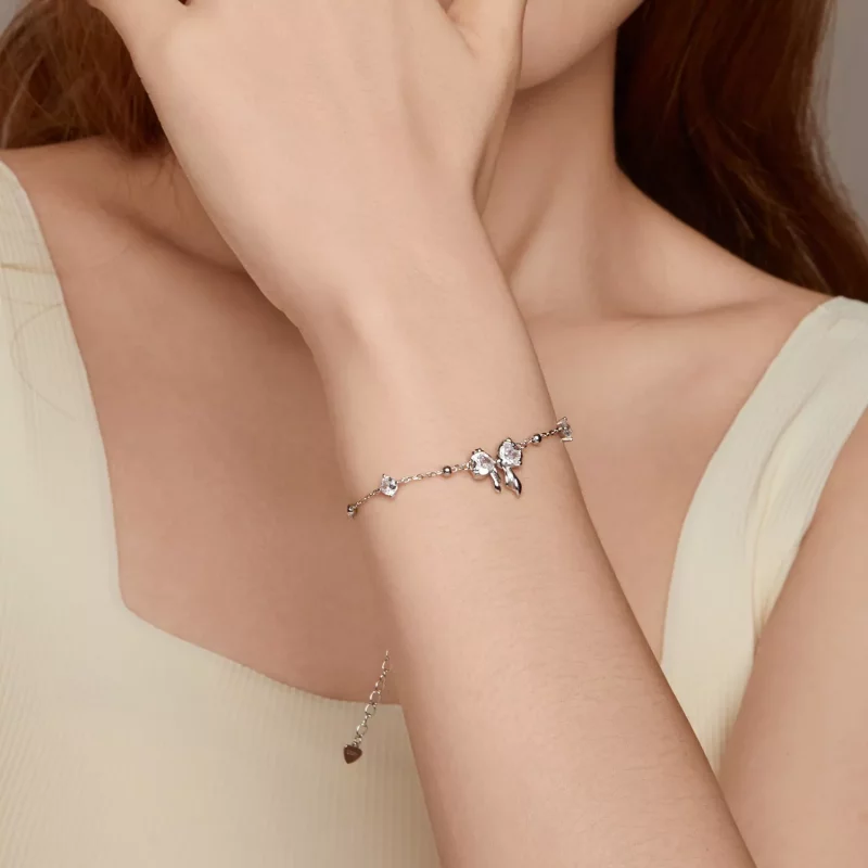 (imagen para) Pulsera con lazo brillante estilo PANDORA - BSB188 - Ver 9