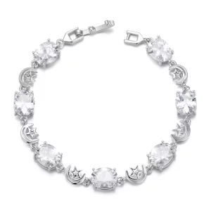 Pulsera de estrella y luna estilo PANDORA - YIB068-A (imagen para) Pulsera de estrella y luna estilo PANDORA - YIB068-A
