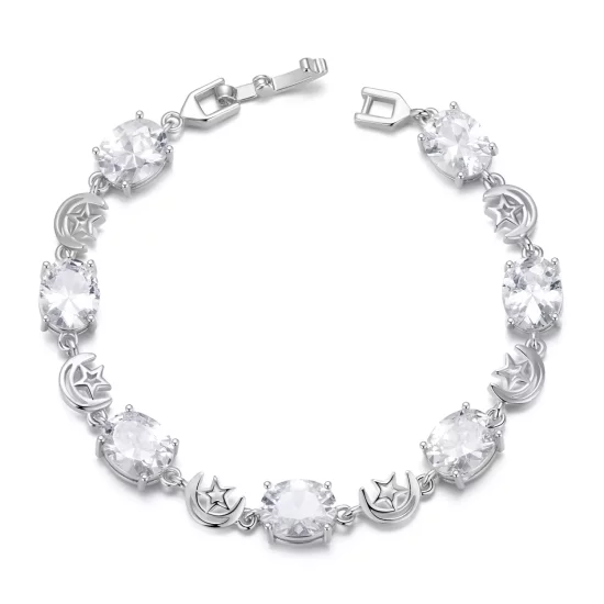 (imagen para) Pulsera de estrella y luna estilo PANDORA - YIB068-A