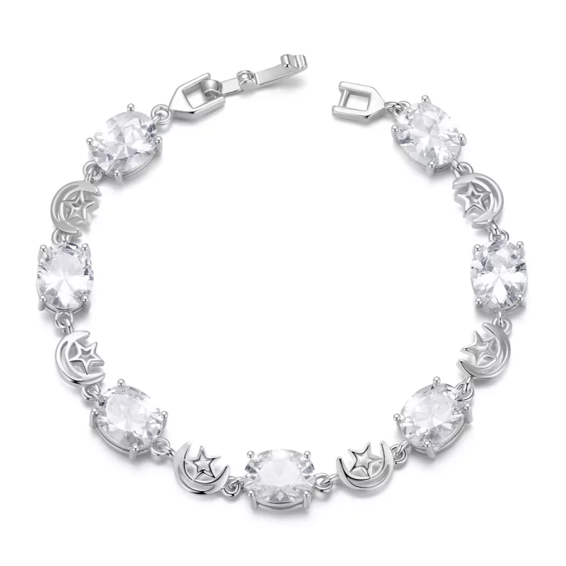 (imagen para) Pulsera de estrella y luna estilo PANDORA - YIB068-A