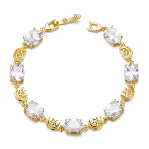 Pulsera de estrella y luna estilo PANDORA - YIB068-B (imagen para) Pulsera de estrella y luna estilo PANDORA - YIB068-B
