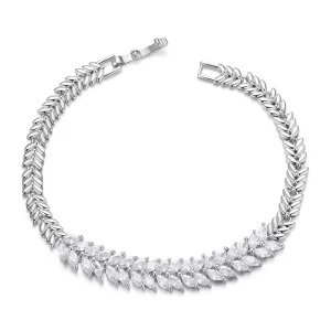 (imagen para) Pulsera de hojas brillantes estilo PANDORA - YIB067-A