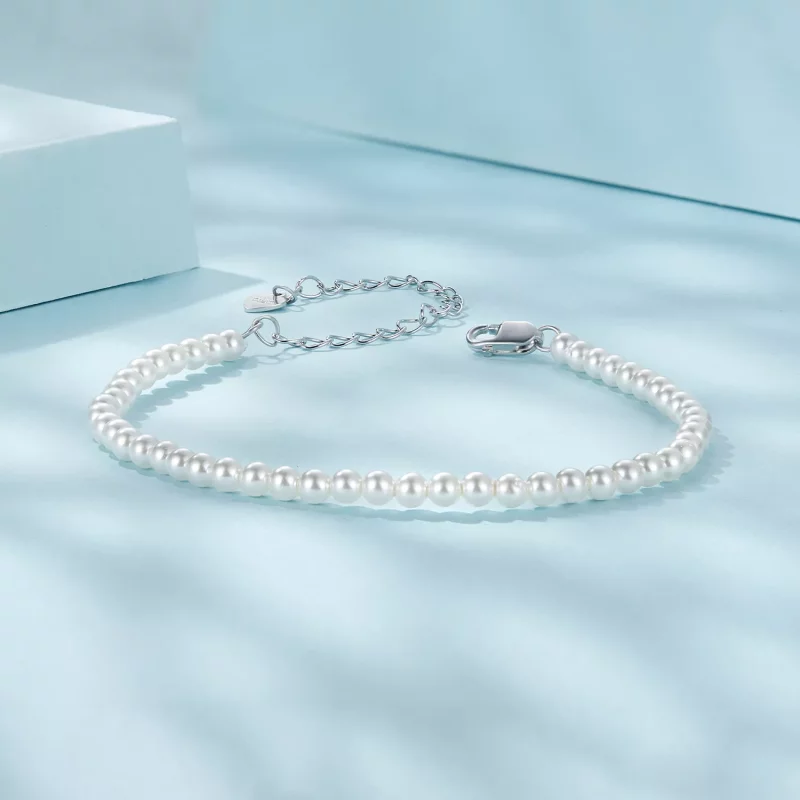 (imagen para) Pulsera de perlas blancas australianas estilo PANDORA - SCB280 - Ver 3