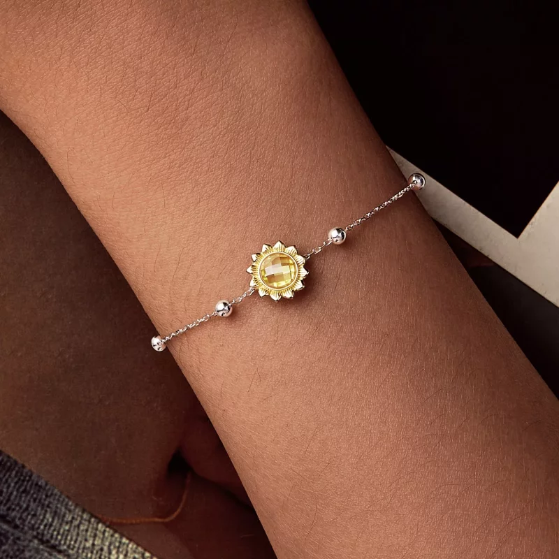 (imagen para) Pulsera estilo PANDORA con girasoles - SCB282 - Ver 3