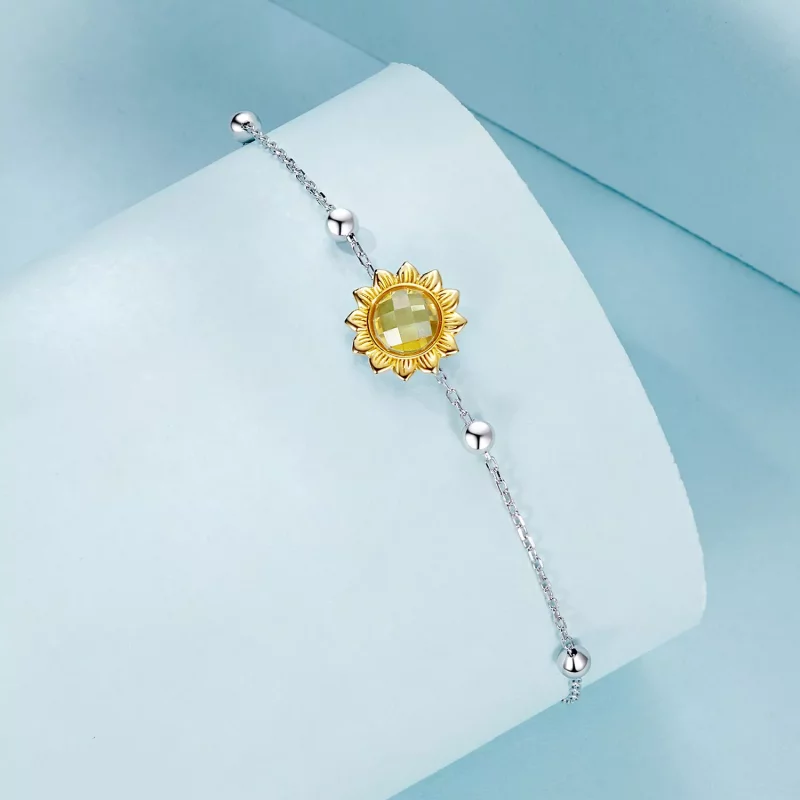 (imagen para) Pulsera estilo PANDORA con girasoles - SCB282 - Ver 2