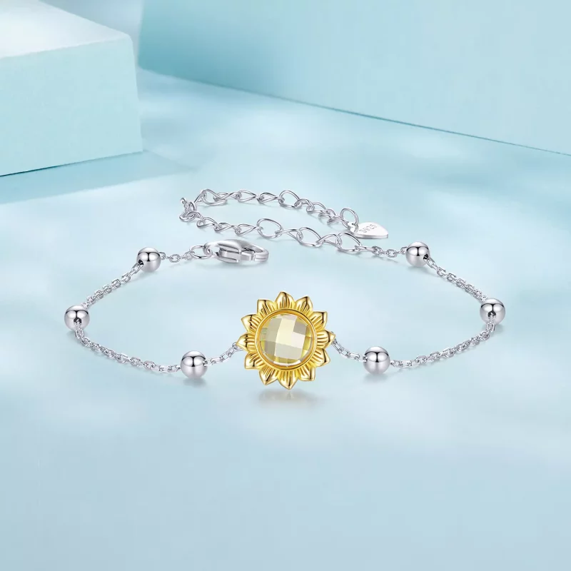 (imagen para) Pulsera estilo PANDORA con girasoles - SCB282 - Ver 4