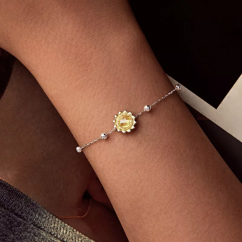 (imagen para) Pulsera estilo PANDORA con girasoles - SCB282 - Ver 5