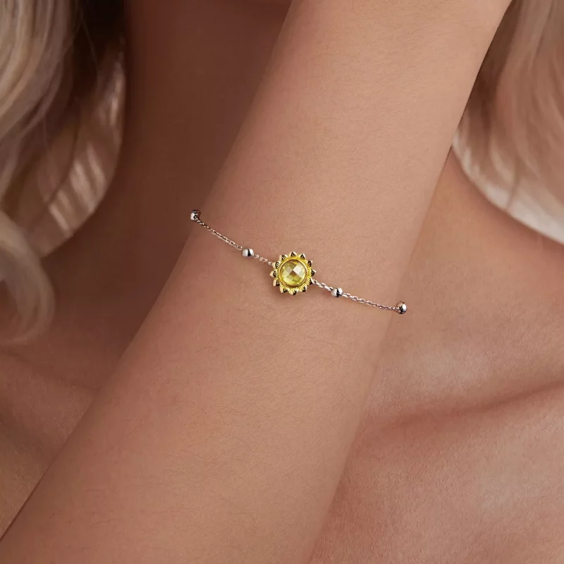 (imagen para) Pulsera estilo PANDORA con girasoles - SCB282 - Ver 6