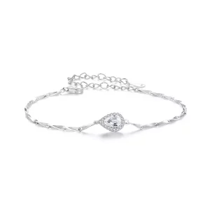(imagen para) Pulsera estilo PANDORA con gotas de agua brillantes - BSB185