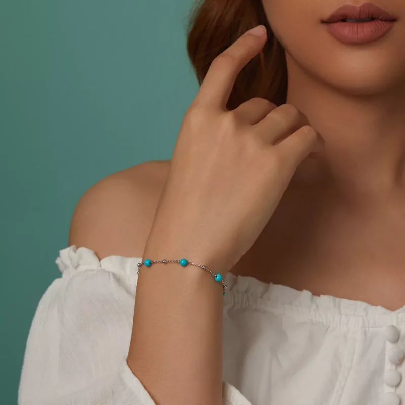 (imagen para) Pulsera turquesa estilo PANDORA - BSB197 - Ver 9