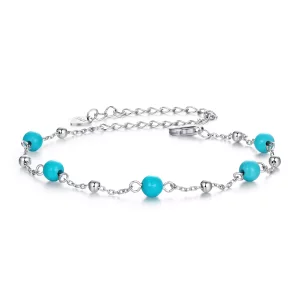 (imagen para) Pulsera turquesa estilo PANDORA - BSB197