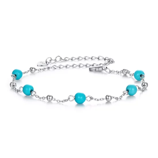 (imagen para) Pulsera turquesa estilo PANDORA - BSB197