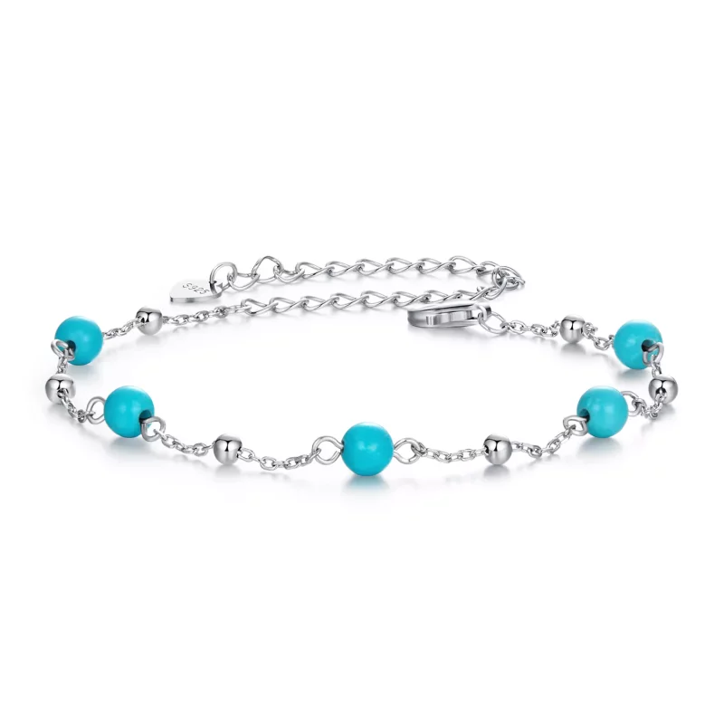 (imagen para) Pulsera turquesa estilo PANDORA - BSB197