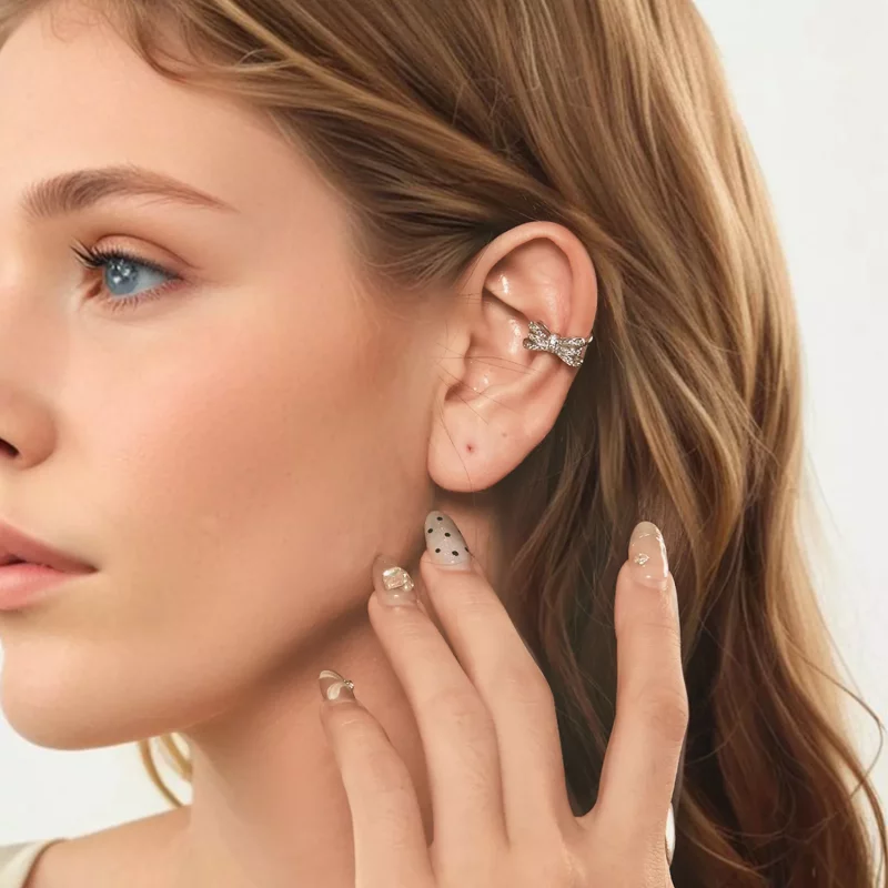 (imagen para) Puño para oreja con lazo estilo PANDORA - YIE248 - Ver 8