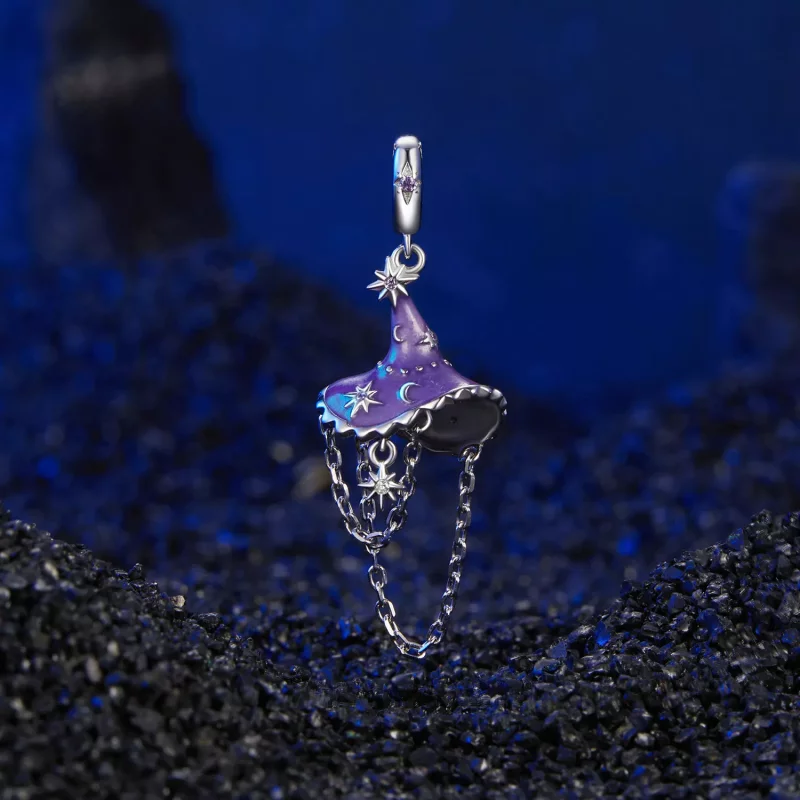 (imagen para) Sombrero de bruja que brilla en la oscuridad estilo PANDORA - SCC2894 - Ver 2