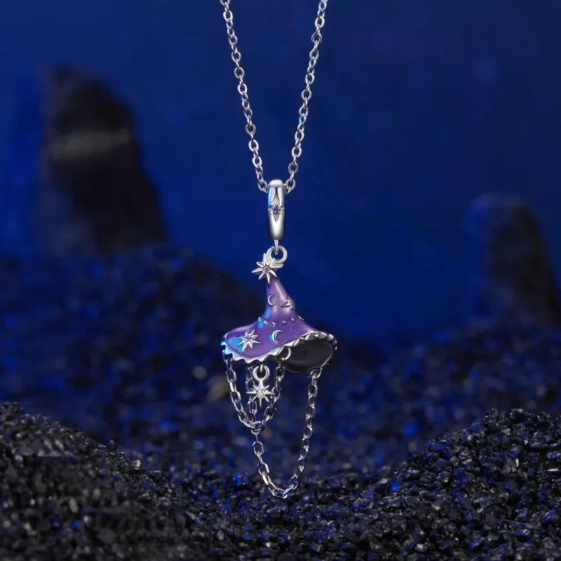 (imagen para) Sombrero de bruja que brilla en la oscuridad estilo PANDORA - SCC2894 - Ver 3