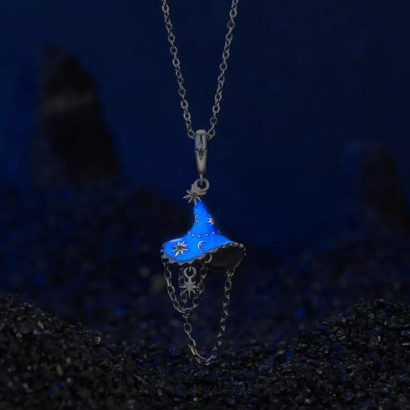(imagen para) Sombrero de bruja que brilla en la oscuridad estilo PANDORA - SCC2894 - Ver 4