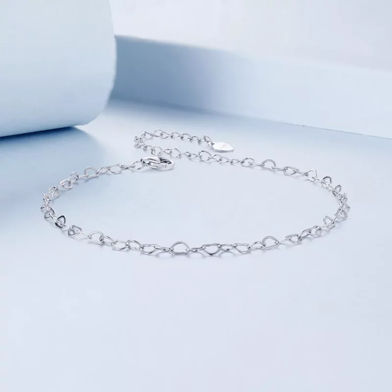 (imagen para) Tobillera con forma de corazón estilo PANDORA - BST007 - Ver 3