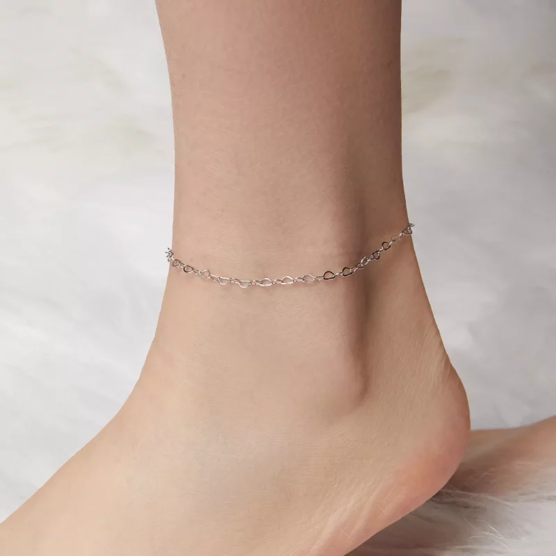 (imagen para) Tobillera con forma de corazón estilo PANDORA - BST007 - Ver 5