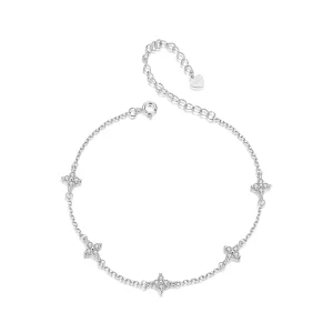 (imagen para) Tobillera con trébol de cuatro hojas estilo PANDORA - BST008