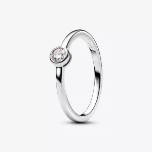 (imagen para) Anillo con bisel de diamantes cultivados en laboratorio de Pandora Era, plata esterlina de 0,15 quilates en total - 192894C01