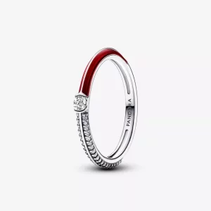 (imagen para) Anillo Dual Rojo y Pavé de Pandora ME - 192528C01