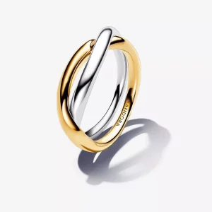 (imagen para) Anillo Pandora Bandas Entrelazadas en Dos Tonos - 163262C00