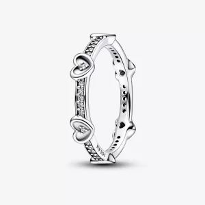 (imagen para) Anillo Pandora Corazones Radiantes Brillantes - 192496C01