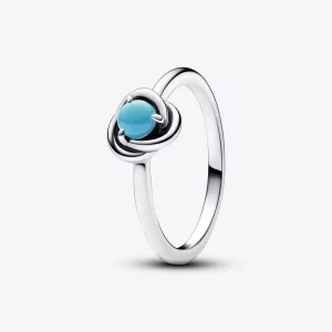 Anillo Pandora Círculo Eternity Azul Turquesa - 192993C12 (imagen para) Anillo Pandora Círculo Eternity Azul Turquesa - 192993C12