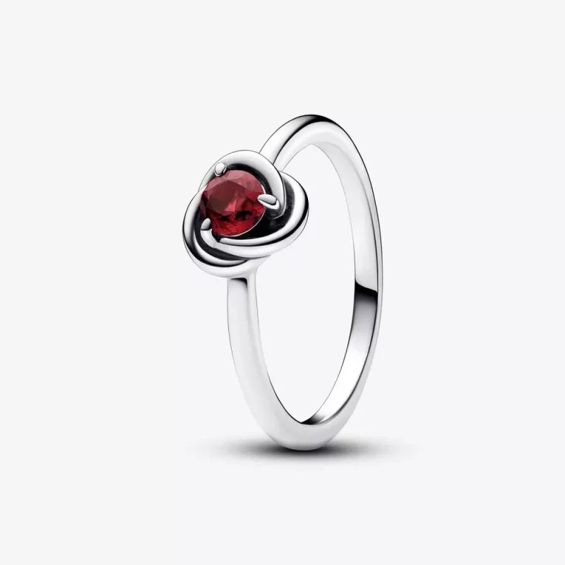 (imagen para) Anillo Pandora Círculo Eternity Rojo Verdadero - 192993C07