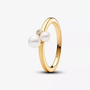 (imagen para) Anillo Pandora Dúo de Perlas Cultivadas de Agua Dulce - 163156C01