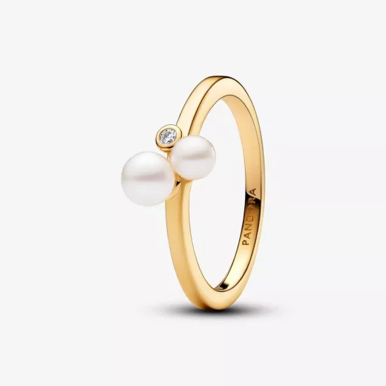(imagen para) Anillo Pandora Dúo de Perlas Cultivadas de Agua Dulce - 163156C01