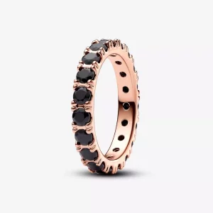 (imagen para) Anillo Pandora Eternity Fila Negra Brillante - 180050C02