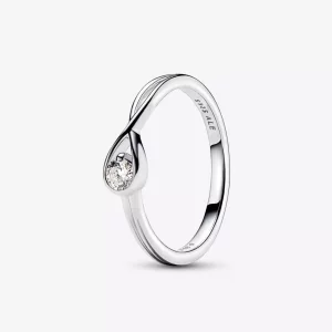 (imagen para) Anillo Pandora Infinite con diamantes cultivados en laboratorio de 0,15 quilates en total en plata de ley - 199441C01