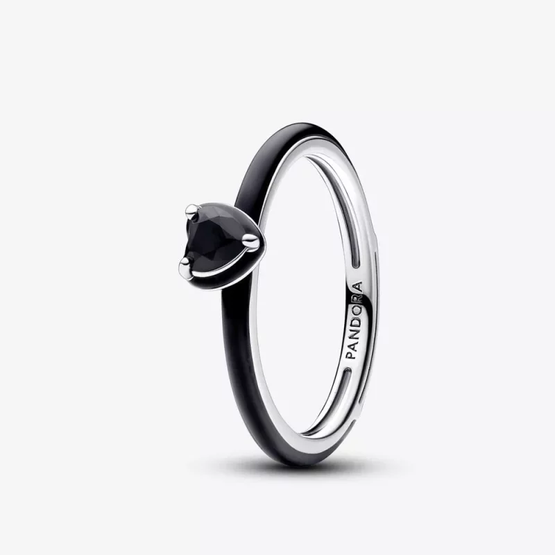 (imagen para) Anillo Pandora ME Corazón Chakra Negro - 193088C01