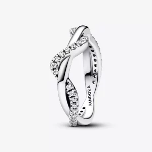 Anillo Pandora Ola Brillante Entrelazada - 193098C01 (imagen para) Anillo Pandora Ola Brillante Entrelazada - 193098C01