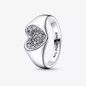 (imagen para) Anillo Pandora Sello Corazón Radiante en Pavé - 192491C01
