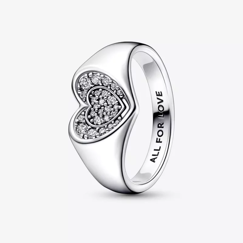 (imagen para) Anillo Pandora Sello Corazón Radiante en Pavé - 192491C01