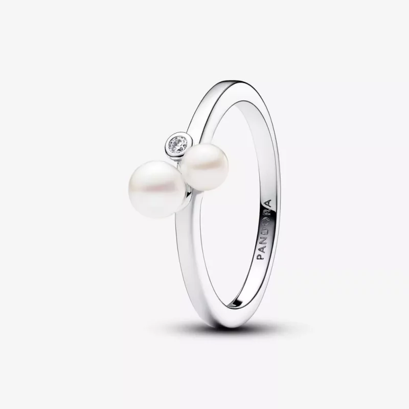 (imagen para) Anillo Pandora Dúo de Perlas Cultivadas de Agua Dulce - 193156C01