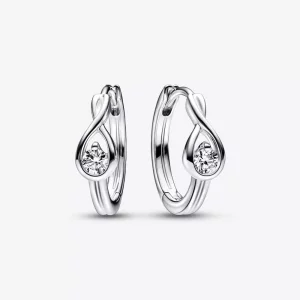 (imagen para) Aros de diamantes cultivados en laboratorio Pandora Infinite de 0,20 quilates en plata de ley - 292412C01