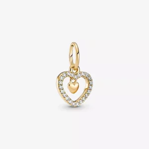 (imagen para) Charm Colgante Pandora Corazón Doble Brillante - 759142C01